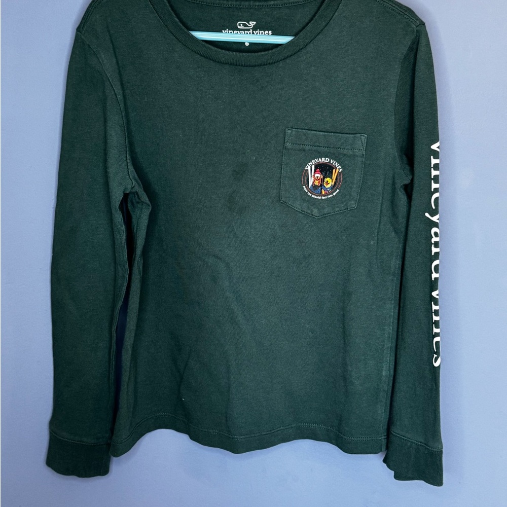 Vineyard Vines Kids Dark Green Long Sleeve Tee